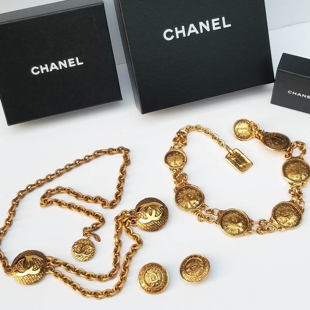 Stunning Auth Vintage statement Chanel necklace and earrings Lot - Picture 6 of 16